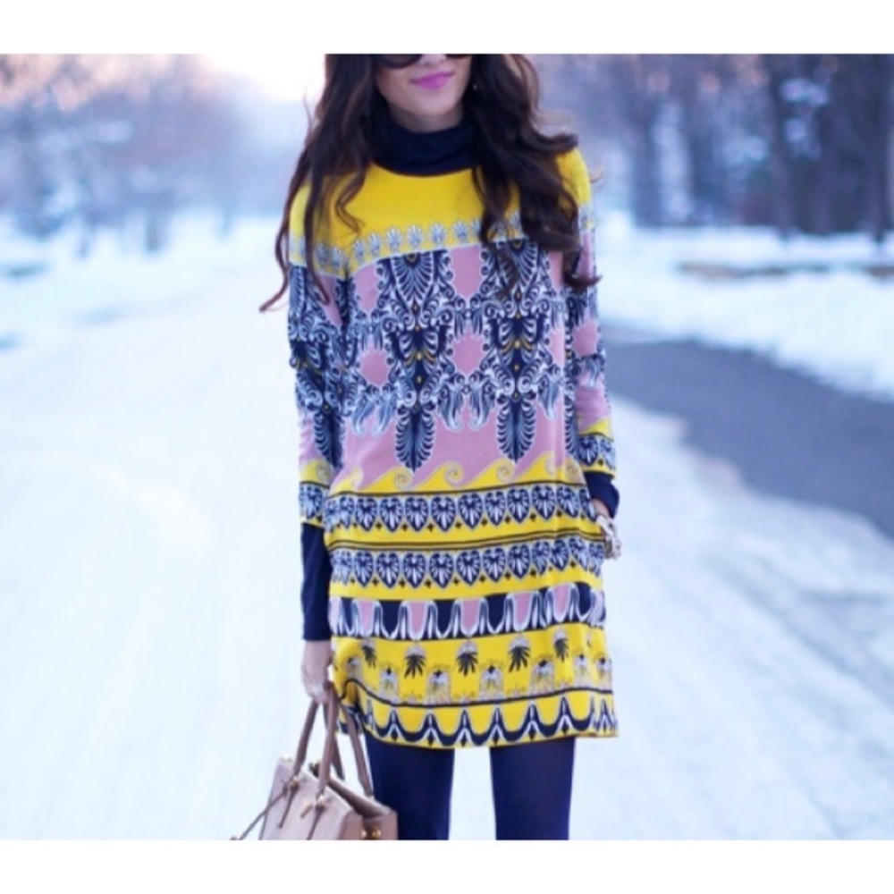 J Crew | 100% Silk Scroll Print Jules Dress